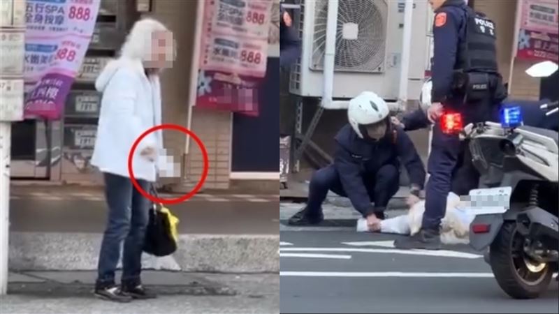 新／白髮嬤「手持菜刀揮舞」！員警秒壓制
