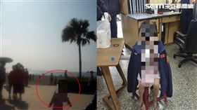 警方獲報失蹤案，擴大搜索在較僻靜的沙灘角落找到女童。（圖／翻攝畫面）