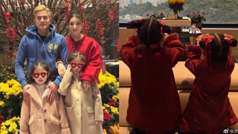 郭富城嫩妻曬全家福　2女兒超萌旗袍照曝