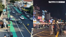 綠色人行道，有了初步成效，旅客大多有秩序走在色塊內。（圖／翻攝畫面）
