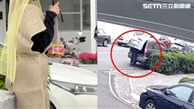 工頭行兇過程全被監視器拍下，打開後車廂往工人頸部猛刺5刀。（圖／翻攝畫面）
