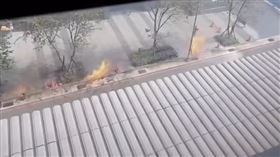 水溝,桃園,沼氣,火焰（圖／翻攝自黃瓊慧臉書）