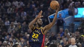 ▲熱火願意接受勇士提出威金斯（Andrew Wiggins）和選秀權的交易案，但被巴特勒（Jimmy Butler）否決。（圖／美聯社／達志影像）