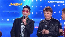▲台語江湖硬漢袁小迪與布袋戲歌王荒山亮，攜手重現台語歌壇的經典時刻（圖／超級夜總會）