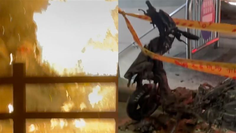 台中男路邊檢查機車！1動作失誤釀火燒車