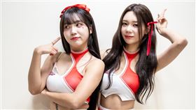 由高人氣 YouTuber「韓國女生 Judy」經營的OM Just cheerleaders韓國啦啦隊成員李素泳與朴恩惠成為Taishin Wonders 2月限定女神。（圖／OM娛樂有限公司提供）