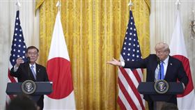 ▲美國總統川普與日本首相石破茂日前首度舉行峰會，雙方會後發布聯合聲明痛批中國。（圖／美聯社／達志影像）