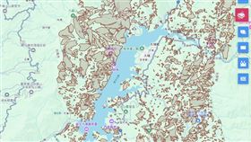 嘉義縣大埔鄉大範圍區域地質敏感、有山崩地滑風險。（圖／翻攝自地質雲加值應用平台）