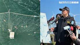 最新措施於前鎮河成功橋下設置漁網，攔截浮起的屍塊避免往外海漂。（圖／記者簡榮良攝影）