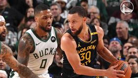 金州勇士一哥柯瑞（Stephen Curry）飆38分，率隊以125：111擊潰密爾瓦基公鹿。（圖／翻攝自勇士隊官方X）