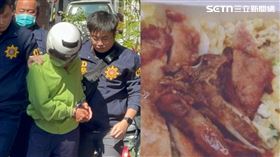 張介宗被檢警借提重回住處模擬棄屍5.5小時，排骨便當一口都沒吃。（圖／記者洪正達攝影）