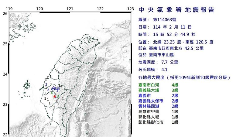 新／15：52規模4.1地震　最大震度4級