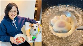 蔡英文元宵節煮貓掌元宵（組合圖／翻攝自蔡英文臉書）