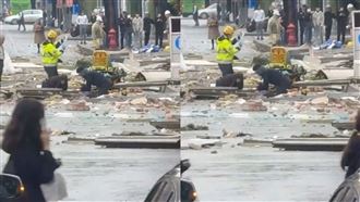 新光三越氣爆　男原地CPR救人衝擊畫面曝