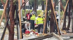 台中新光三越疑意外氣爆現場。（圖／三立新聞台攝影）