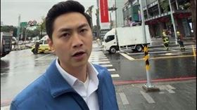 國民黨立委廖偉翔稍早也前往現場開直播提醒，臺中新光三越發生爆炸，大家經過請小心。（圖／截自廖偉翔臉書）