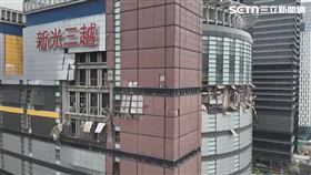 台中新光三越，12樓施工，氣爆，2工班35人，重傷，搜救。消防員，空拍(圖／翻攝畫面)