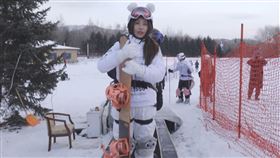 子軒到哈爾濱出外景，現場一片雪地。（圖／中視提供）