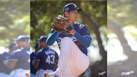▲洛杉磯道奇大谷翔平開始練投。（圖／翻攝自X @Dodgers）