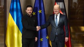 烏克蘭總統澤倫斯基與德國總理蕭茲會面。翻攝ZelenskyyUa的X
