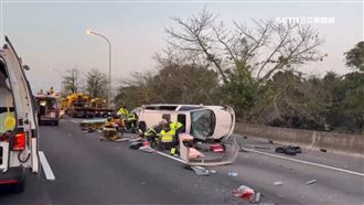 國道連環撞「中間車最慘」　2死身分曝光