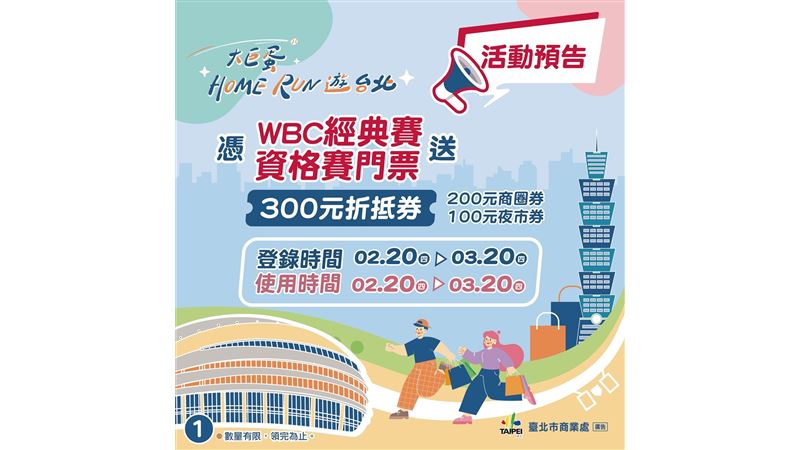 「大巨蛋Home Run遊台北」抽雙人來回機票