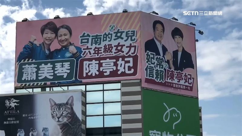 台南市長初選看板戰　左林俊憲右見陳亭妃