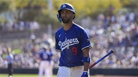 ▲羅沙里歐（Eddie Rosario）打回道奇唯一1分。（圖／美聯社／達志影像）