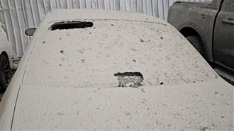 桃園工地水泥爆漿慘案！愛車毀容車主哭了