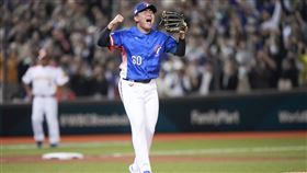▲WBC資格賽台西加賽，台灣隊終結者曾峻岳9局下登場連飆3K幫助台灣守住勝利。（圖／棒球協會提供）