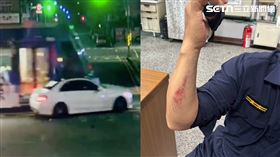 賓士撞輕軌扯出案外案，駕駛竟是一名毒品通緝犯。（圖／翻攝畫面）