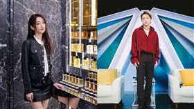 柯佳嬿（左）低調合體坤達（右）出席陳志強婚宴。（組合圖／翻攝自IG）