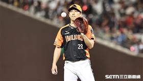 ▲火腿交流賽，統一獅第2任投手高塩將樹。（圖／記者劉彥池攝影）