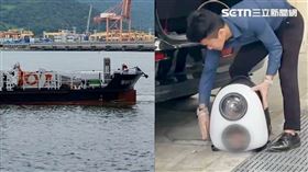 港區也有清潔船打撈垃圾後直送焚化爐，頭顱是否因此才找不到，不無可能。（圖／翻攝畫面）
