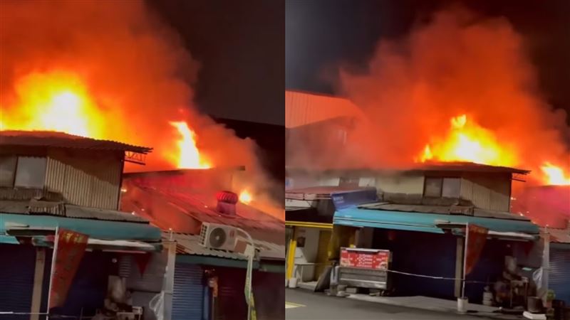 台中第五市場深夜大火！傷亡不明