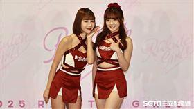 ▲樂天女孩開季記者會，新成員彭彭和笑笑。（圖／記者劉彥池攝影）