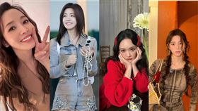 《央視》拿侯佩岑（左起）、陳妍希、陳喬恩、歐陽娜娜的轉發貼文當作範本。（圖／翻攝自微博）