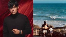 周杰倫曬背女兒看海照。（圖／翻攝自周杰倫IG）