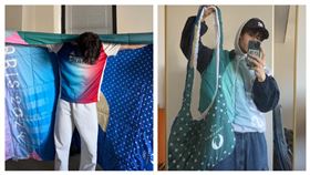 ▲「擊劍王子」陳奕通把巴黎奧運的棉被改成外套和包包。（圖／陳奕通提供）