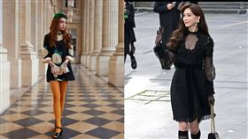 蔡依林(（左）和林志玲（右）同場看時裝秀。（圖／翻攝自微博）