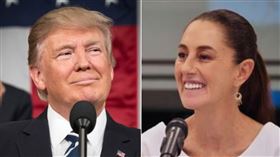 薛恩鮑姆,川普,美國,墨西哥（組合圖／翻攝自川普X,薛恩鮑姆）