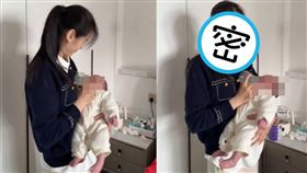 逆天婆婆帶孫！39歲辣嬤抱孫餵奶影片瘋傳 網驚：神仙奶奶（組合圖／翻攝自抖音）