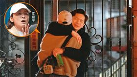 2/23 01：03搭車到了大門後，江祖平與底迪新歡還在門外就急著緊貼抱抱，難分難捨。