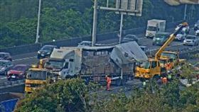 桃園,事故,車禍,貨車,垃圾車,追撞,外線車道