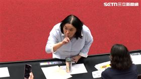 ▲藍委陳玉珍比噓阻擋綠委攝影