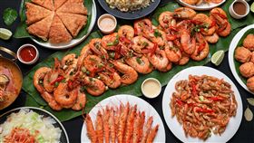 「萬蝦齊放」蝦料理澎派上桌。（圖／飯店旅宿業者提供）