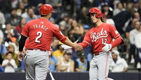 ▲紅人台美混血費爾柴爾德（Stuart Fairchild）中斷熱身賽連2場敲安。（圖／路透社／達志影像）