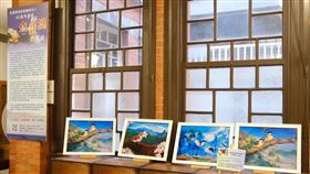 花蓮豐濱部落癱瘓勇士- 45度角畫家金根鴻於大稻埕的新芳春茶行為期一年的展覽（圖／台灣待用課程協會提供)