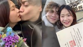 女畫家慶祝大學畢業，首度同框Ryu放閃自拍。（圖／翻攝自qin_sijing IG）