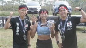 日本菅田崚馬(右1)、台南素人選手王評南(中)再拿下男、女總排第一與男子總排第二加藤浩。（圖／主辦單位提供）